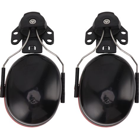 Ortviai Protecteurs auditifs pour casque de sécurité – Modèle A8 – Antibruit noir et rouge, réglable, en ABS