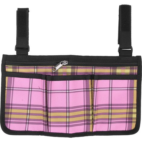 Sac de rangement latéral polyvalent pour fauteuil roulant, poche étanche et résistante. (1/5)