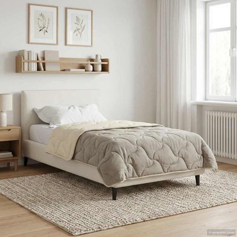 vidaXL Full Year Duvet Cream 155 x 220 cm Microfiber and Teddy fleece (1/5)