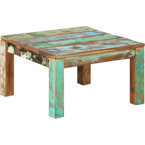 INLIFE Table basse 60x60x35 cm Bois de récupération massif (1/5)