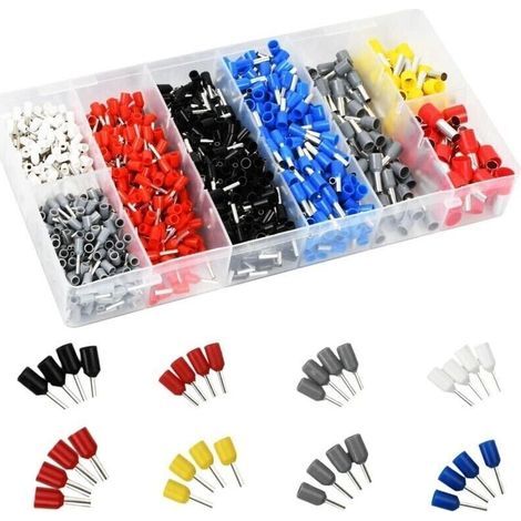 1200 Pices Cosses Electriques a Sertir, Embout de Cablage, Cosse Cble lectrique, Cosse Sertir Kit Cosses Electrique pour Voiture, Auto, Moto, lectriciens (1/4)