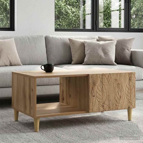 vidaXL Mesa de centro Roble artisan 90 x 50 x 40 cm (1/5)