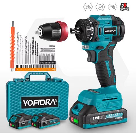Perceuse à percussion sans fil 18V 10 mm brushless – tournevis électrique pour bois, outil compatible Makita avec 2 batteries (1/5)
