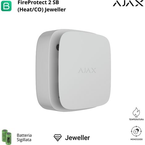 AJAX - 63216 - FireProtect 2 SB (Heat/CO) ASP , Rilevatore di calore e CO wireless