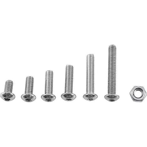 Assortiment de vis, boulons et écrous hexagonaux à tête cylindrique creuse en acier inoxydable M3 A2 (tête bombée)
