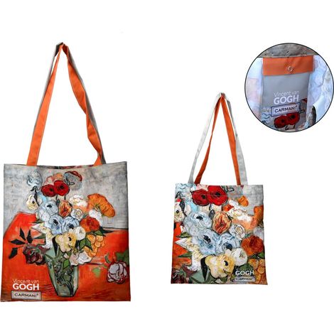 Carmani, Schultertasche, für Einkäufe bis 5 kg - VAN gogh/Rosen (1/4)