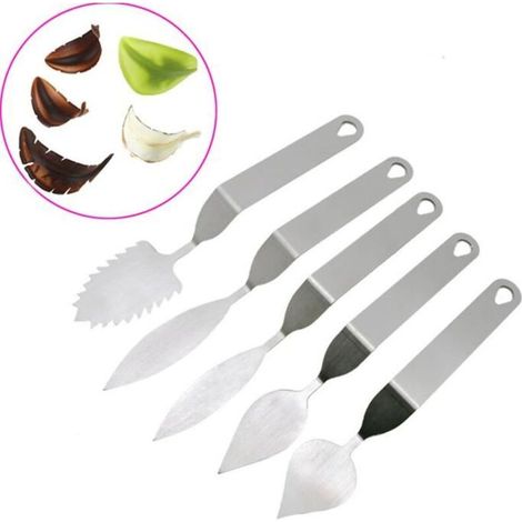 Spatule De Glaçage Ensemble Feuille Plume Spatule Au Chocolat En Acier Inoxydable Gâteau Spatules Glaçage Plus Lisse Outil De