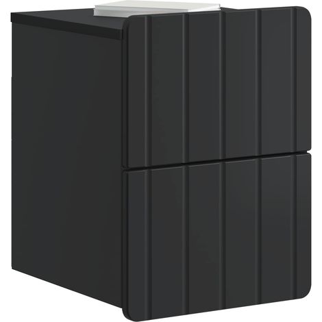 Maison Exclusive - Mobiletto da notte a muro 2 pcs Nero 33 x 34,5 x 43 cm (1/5)