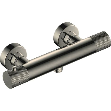 RAK Amalfi Brushed Nickel Wall Mounted Exposed Thermostatic Bar Valve - RAKAMA3303N (1/2)