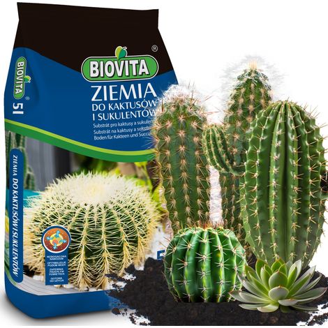 Substrato BIO10 per cactus e piante grasse, permeabile all'aloe, 5 litri. (1/5)