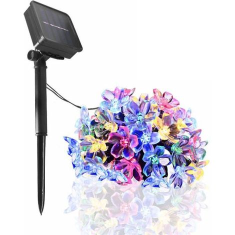 Guirlande Lumineuse Solaire - - Fleurs de Cerisier - 50 LED - 8 Modes - Colorées (1/4)
