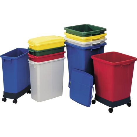 Raccoglitore di rifiuti e materiali riciclabili 90l H600xL485xP510mm PE grigio
