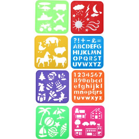 pochoirs de peinture irréguliers et flexibles pour enfants, pochoirs auxiliaires de peinture DIY, 0 pochoirs de base pour la peinture (1/5)