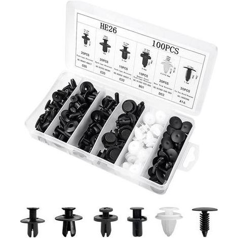 100PCS Clips de Fixation Voiture,Clips Voiture,Rivet Plastique,Clips de Fixation,Rivet Plastique Voiture,Clips Plastique Voiture (1/4)
