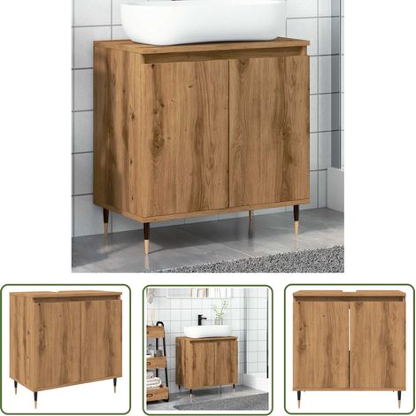 vidaXL Badschrank Artisan-Eiche 58x33x60 cm Holzwerkstoff (1/5)