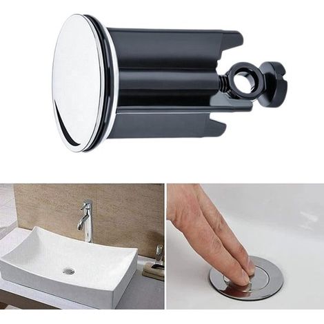 Bonde universelle pour lavabo de salle de bain - 40 mm, Bouchon de vidange chromé - Fabriqué en laiton - avec joint en caoutchouc (1/5)