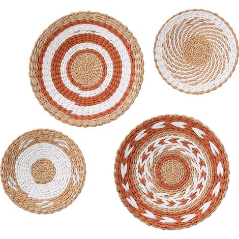 Set aus 4 Wanddekorationen aus gewebtem Stroh mit böhmischen Weizenährenmotiven (1/5)