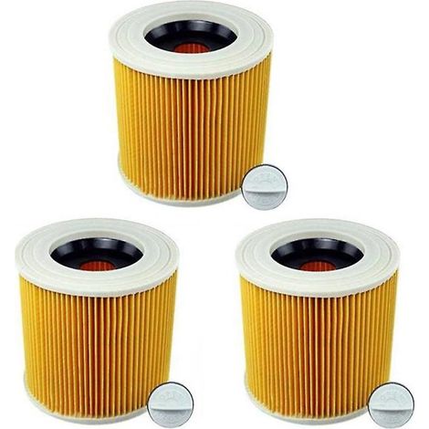 Lot de 3 filtres à cartouche pour aspirateur Kärcher WD3 Premium