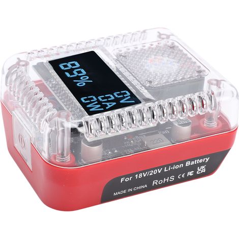 Adattatore caricabatterie USB-C bidirezionale da 140 W PD3.1 con display digitale per batterie Milwaukee M18 48-11-1828 1815 1840 agli ioni di litio. (1/5)