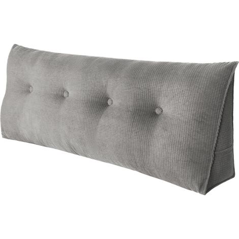 ® Coussin de lecture en coin coussin de chevet coussin de chevet oreiller de couchage latéral 120x50x20cm gris (1/5)