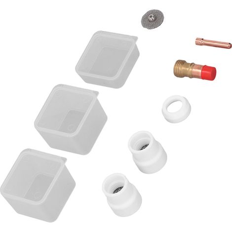 6 pièces accessoires pour torche TIG : lentilles, douilles, isolateurs et buses céramiques compatibles WP 17, 18, 26 (1/5)