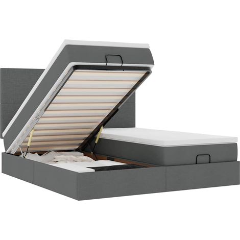 Maison Exclusive - Ottoman-Bett mit Matratzen & LEDs Dunkelgrau 2 (1/5)