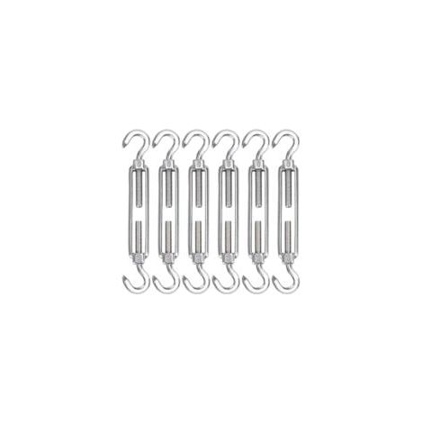 M5 Tendeur Cable Acier Inoxydable, Lot de 6 Tendeur de Fil Crochet et Crochet Réglable Heavy Duty Tension Hook & Hook pour Corde Cable Fil à Linge, Grillagefor Sun Shade Installation (1/4)