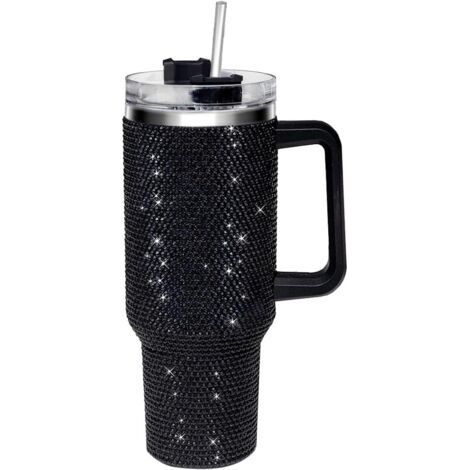BUNTHAUS Gobelet de 1,2 L avec anse et paillettes, noir (1/5)