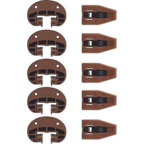 Glissières de tiroir en plastique, 5 paires avec butée à roulettes, pour tiroir de commode (1/5)