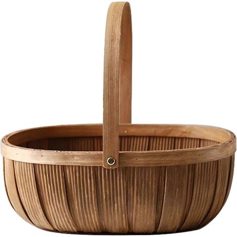 Brotkorb aus Holz, Obstkorb, geflochtener Küchenschrank-Organizer aus Weide, Osterkorb für Badespielzeug, Kinderspielzeug, vielseitig und robust-Size S (1/5)