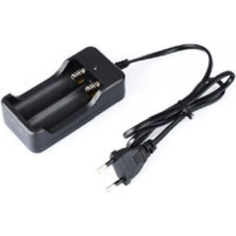 Dual Slot 18650 Lithium Battery Charger 4.2V Dual Charging with Cable High Brightness Flashlight Charging Stand EU Standard (1/5)