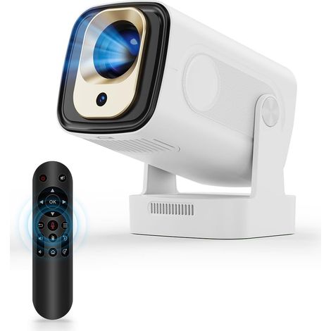 Mini projecteur 4K, 1080p, autofocus, correction trapézoïdale, home cinéma, projecteur intelligent compatible Wi-Fi 6 et Bluetooth 5.4, portable, rotation à 180 degrés (1/5)