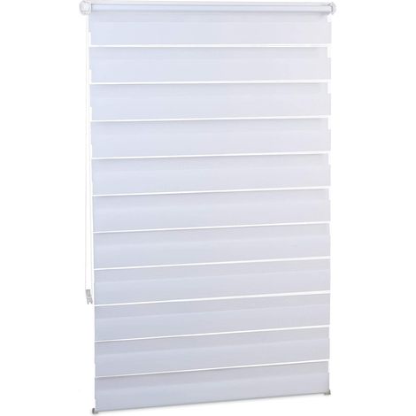 Estor enrollable de doble cara sin taladrar 110 x 150 cm blanco 1300025395
