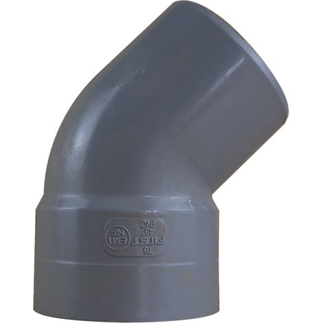 Coude PVC 45° Mâle/Femelle Ø75 - First Plast (1/5)