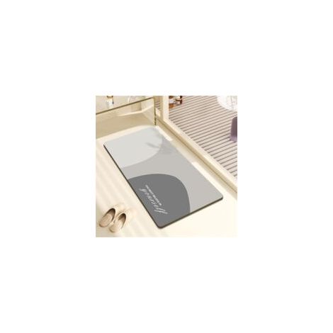 Tappetino da bagno antiscivolo in pietra diatomite, antimuffa, Morandi, ad asciugatura rapida, 50 x 80 cm - Crezuo