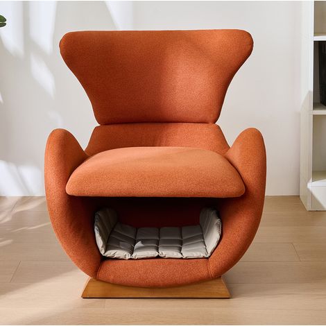 Sillón lounge 66x69x76 cm rojo ladrillo en madera y tela con refugio para mascotas y tejido antiarañazos (1/5)