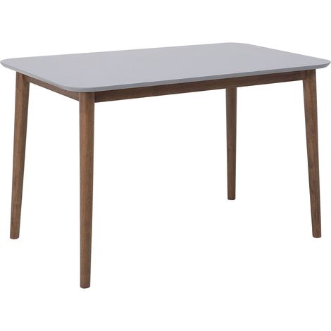 Dining Table Grey MDF Tabletop 118 x 77 cm Wooden Legs Kitchen Table MODESTO