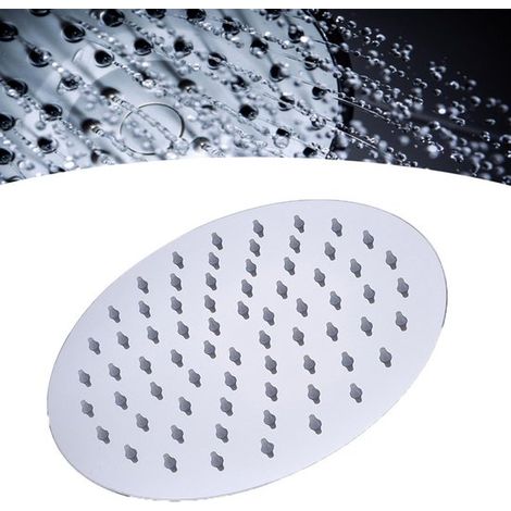 Soffione doccia in acciaio inox, soffione doccia a pioggia quadrato, doccia a pioggia ad alta pressione, accessorio doccia, attacco universale G1/2, 20 x 20 cm, ruotabile a 360°, semplice (1/5)