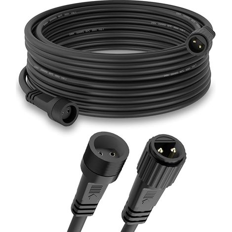 Dalugo Pin Waterproof Outdoor Extension Cable Black Extension Cable for Lights Solar String Lights for Christmas (1/5)