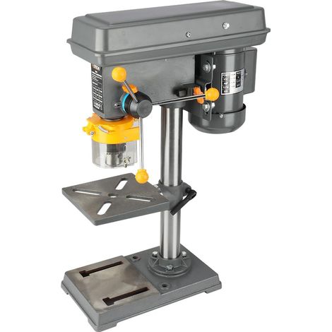 Perceuse de table avec 500 W, 230 V, 9 vitesses, 280 à 2350 tr/min, diamètre de perçage max. 16 mm, 50 mm, déplacement de broche MT2, idéal pour des travaux de perçage précis, équipement (1/5)