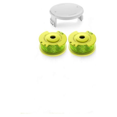 2 Pièces Bobines Fil pour Coupe Bordures Ryobi (AC80RL3) avec 1 Pièces Capuchons