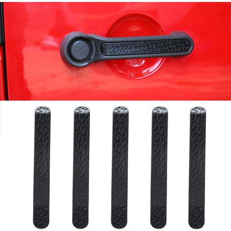 Lot de 5 baguettes décoratives noires pour poignées de porte, compatibles avec Jeep Wrangler JK 2007-2017 (4 portes) (1/5)