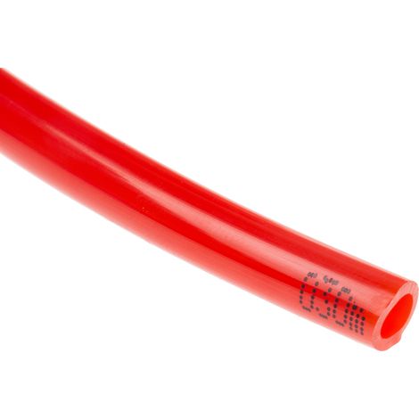 Tuyau à air RS PRO, 6mm x 4mm x 30m Rouge en Polyuréthane ( Prix pour 1 )