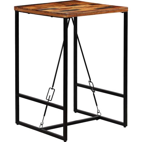 vidaXL Table de bar Bois de récupération massif 70x70x106 cm (1/5)