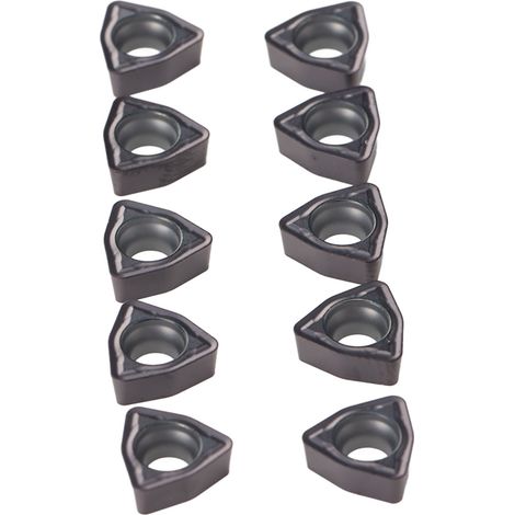 Lot de 10 plaquettes de tournage en carbure pour tour CNC, compatibles avec les porte-outils de tournage indexables (WCMX030208FN). (1/5)