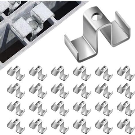 Clips de selle pour râper 25 pièces clips de selle pour vis de fixation – Matériel de fixation pour installation d'usine, mezzanines, escaliers, systèmes de drainage, ingénieurs, techniciens (1/5)