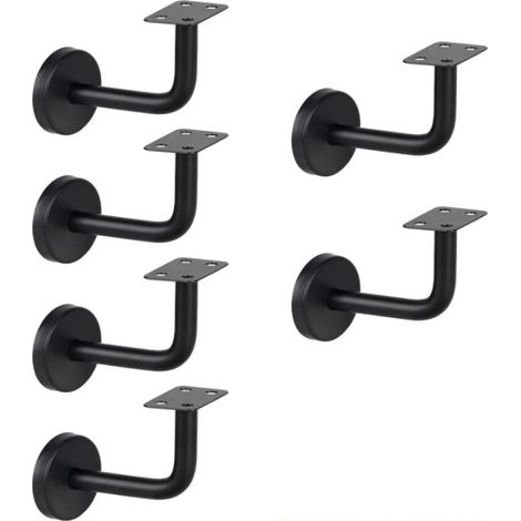 Lot de 6 supports de main courante en acier inoxydable pour rampe d'escalier en bois, main courante pour personnes âgées
