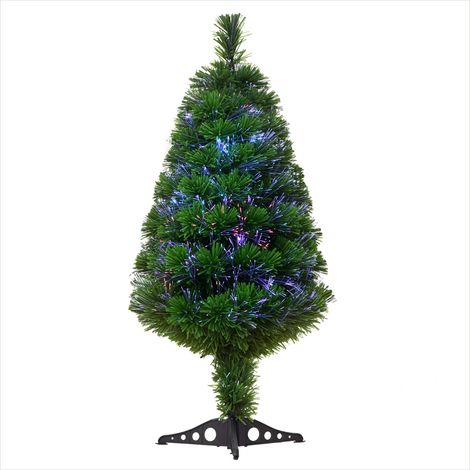 Sapin de Noël artificiel lumineux 90 cm fibre optique vert (1/5)