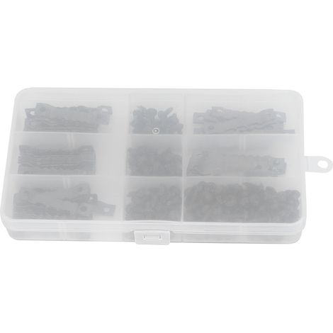 Kit de 100 Crochets en Dents de Scie avec 200 Vis pour Fixation de Tableaux et Photos Noir (1/5)