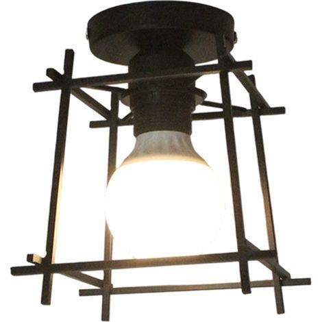 Plafonnier noir à motif quadrillé - sans ampoule (1/5)